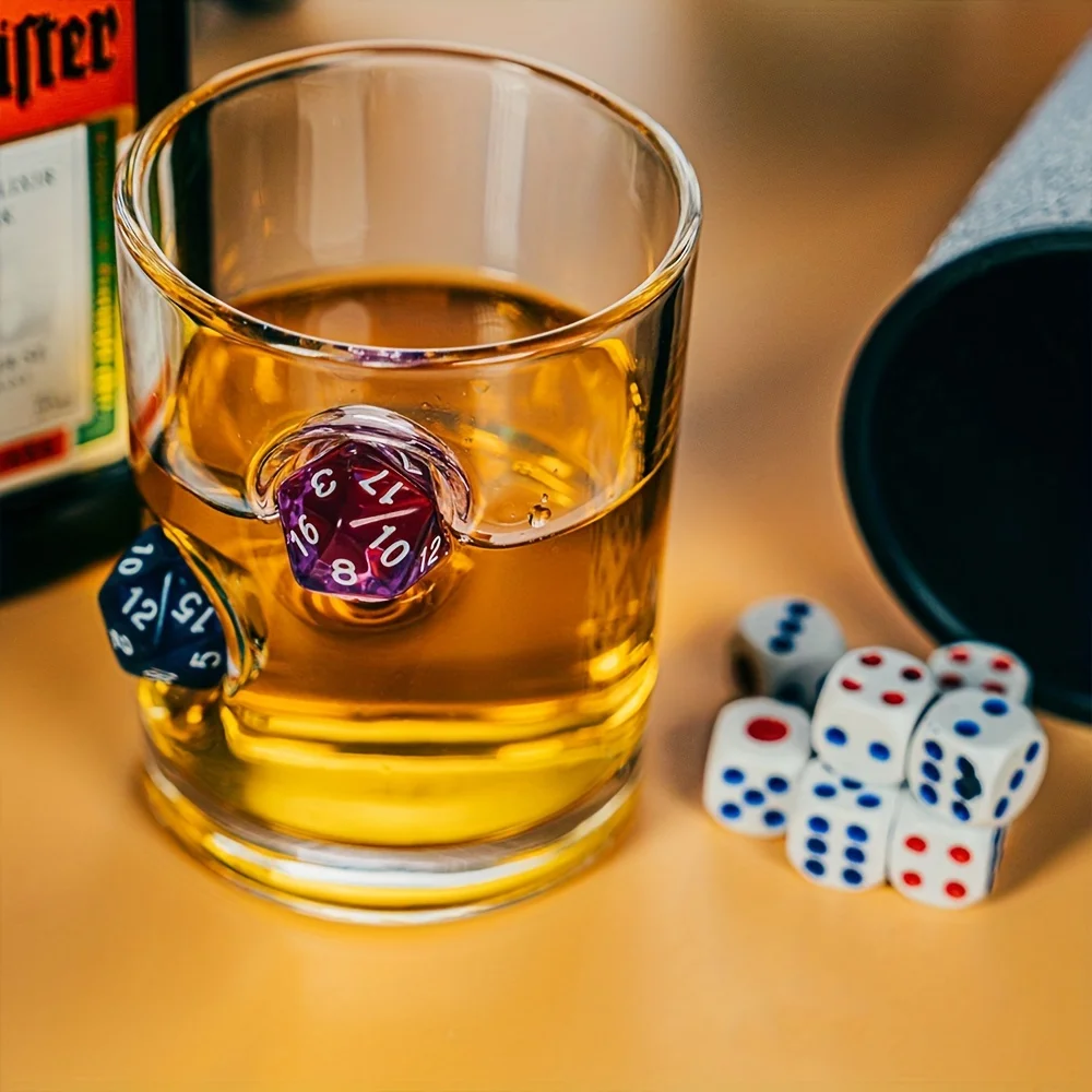 

Dungeon Dice Whiskey Glass Set 245ML Multi Faceted Whiskey Brandy Shot Glass