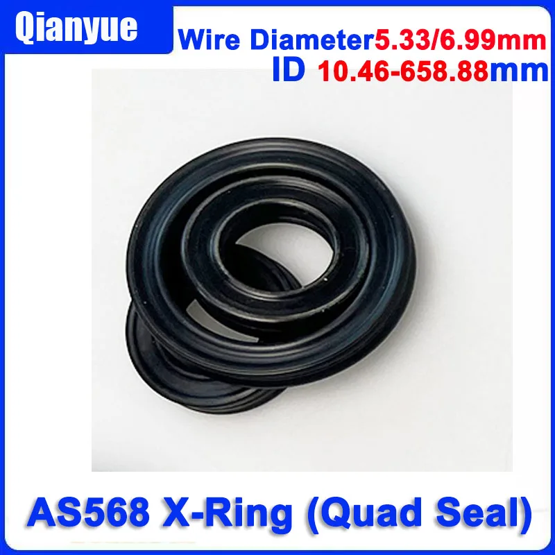 AS568 X-Ring 5,33mm Kabeldurchmesser 10-658mm - Öl- und verschleißbeständiger Quad-Dichtungsring, Hochtemperatur-FKM/NBR für Hydraulik/Pneumatik – Detail 1