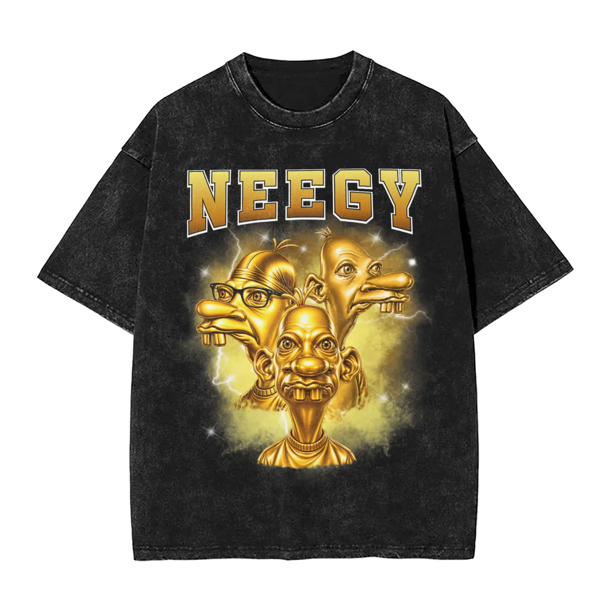 Neegy Meme T Shirt Funny Internet Brainrot Humor Gen Gen Z Washed T Shirts Streetwear T-Shirts  Tee Shirt for Men Women Summer