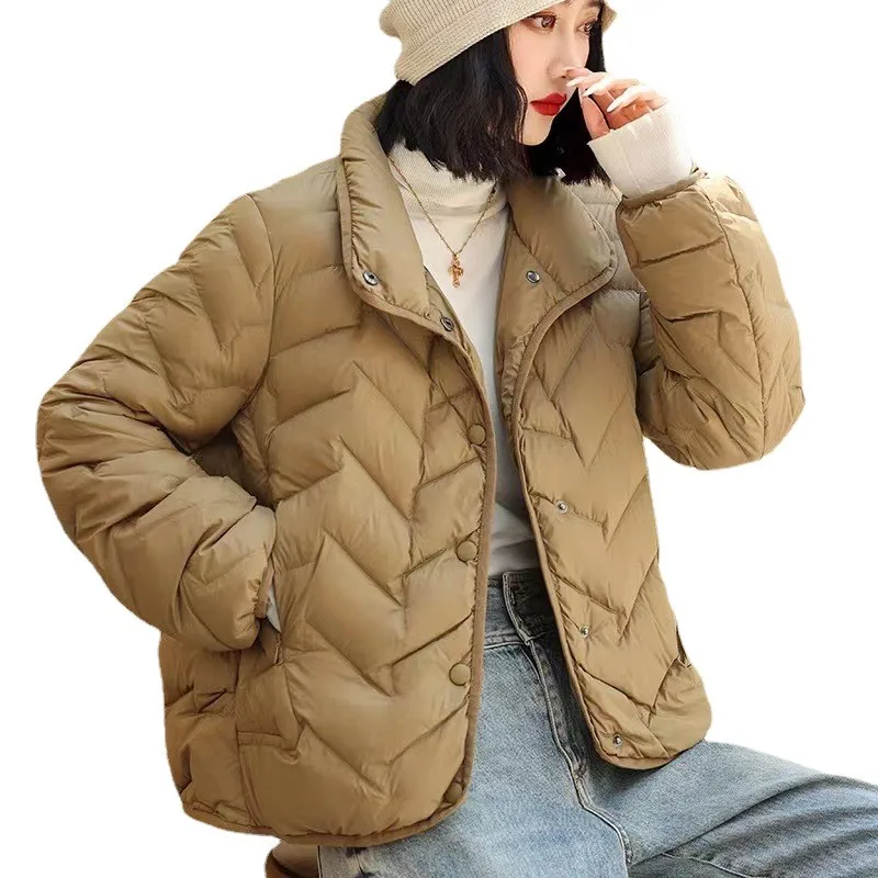 

2026 Autumn and Winter Women's Down Jacket Slim Fit Windproof Stand Up Collar Light Jacket