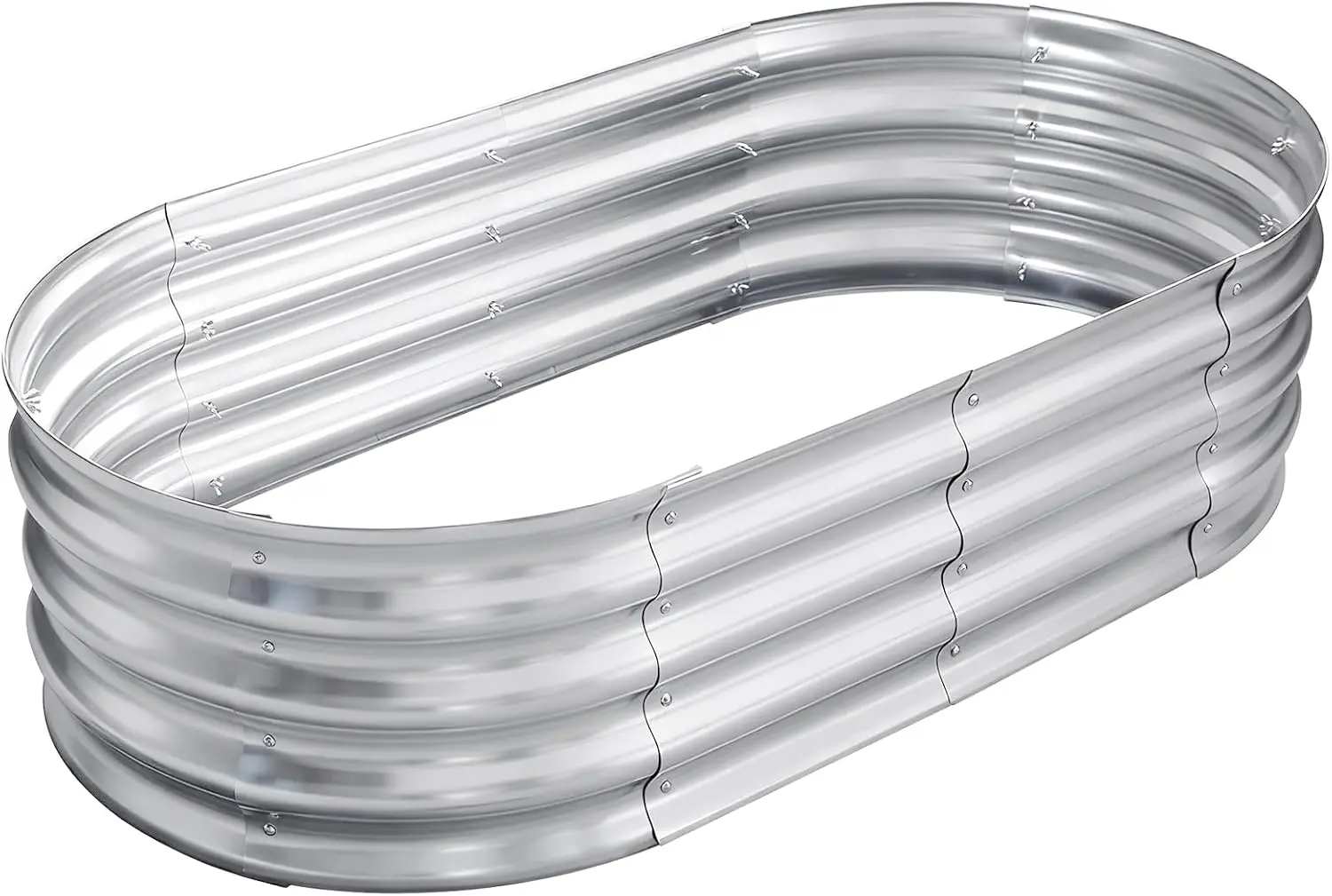

4x2x1ft Galvanized Raised Garden Bed, Oval Metal Planter for Outdoor Vegetables & Flowers