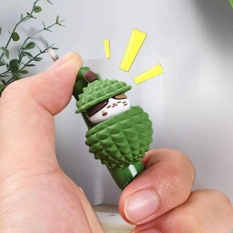 ปากกาเจลลายแมว Kawaii Durian กดเพื่อดูลาย น่ารัก ขนาด 0.5 มม. หมึกดำ ปากกาเซ็นชื่อ เครื่องเขียน ของขวัญ อุปกรณ์เขียน