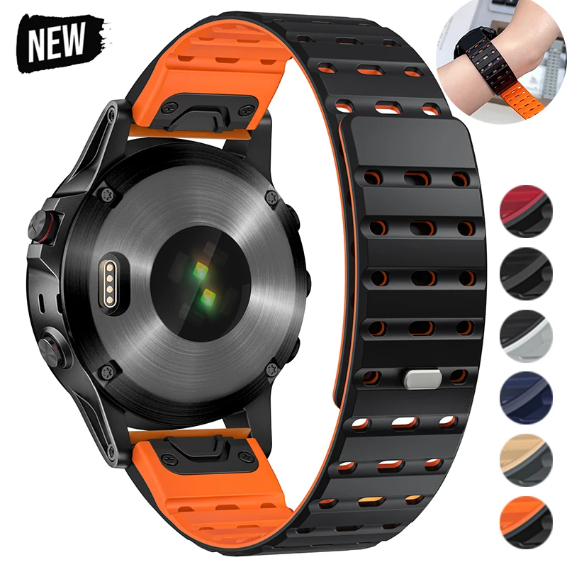 QuickFit 22mm Sport-Silikonarmband für Garmin Forerunner 970 965 955 935 Ersatz-Uhrenarmband für Garmin Fenix 8 47mm Armband