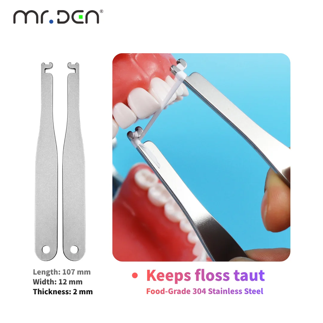 NEW Reusable Refillable Dental Floss Holder Food‑Grade 304 Stainless Steel Oral Care Keep Floss Taut Teeth Cleaning Hygiene Tool