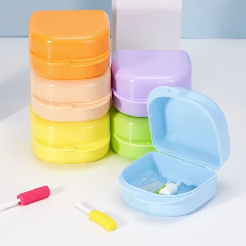 1/2/3pcs Denture Storage Box with Vent Holes Dental Orthodontic Retainer Case Guard Case Teeth Container for False Teeth