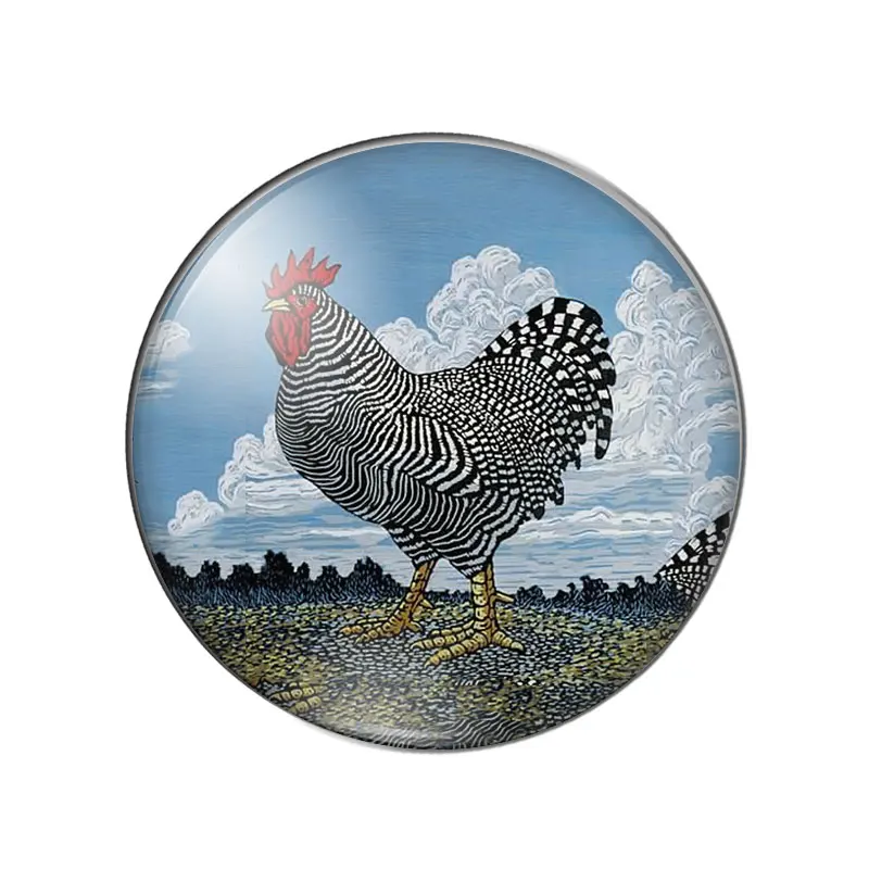 Art Floral Rooster illustration 10pcs 12mm/14mm/16mm/18mm/20mm/25mm Round photo glass cabochon demo flat back Making findings