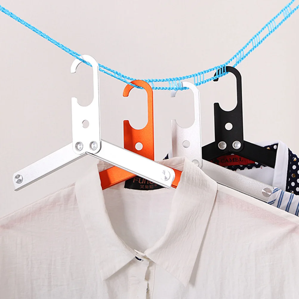 

3Pcs Stainless Steel Foldable Clothes Hangers Portable Travel Coat Hangers Space Saving Metal Pants Skirt Organizer