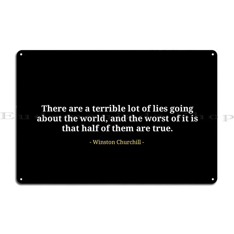 Winston Churchill Quotes Metal Plaque Poster Design Kitchen Wall Plaque Iron Club Tin Sign Poster