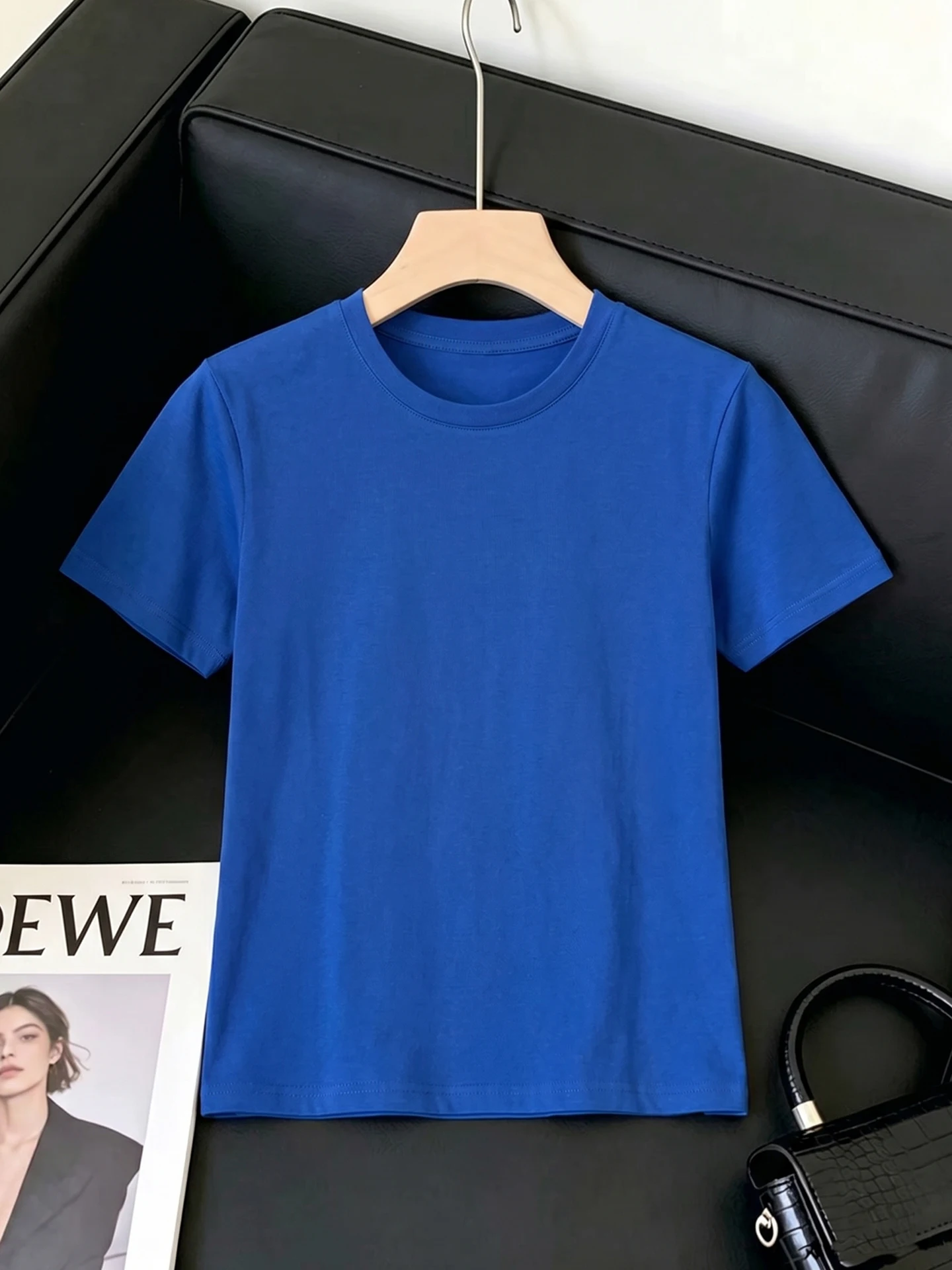 

Summer Soft Skin-friendly Short Sleeve T-shirt Casual Versatile Women's Overhead Shirt Minimalist Style Commute Fashion