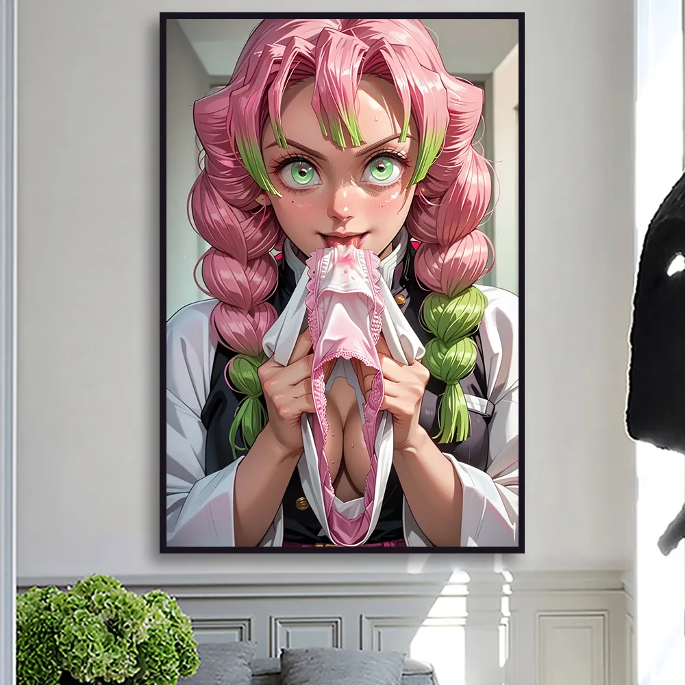 انمي ياباني الكرتون مثير الجمال Kanroji قماش المشارك غير خاضعة للرقابة الكبار العري 18 + wallart ديكور المنزل اللوحة NSFW جدارية