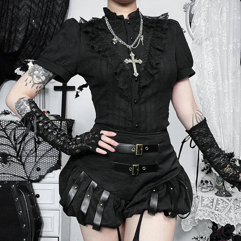 2025 شورت على الطراز القوطي الجديد على شكل يقطين على الطراز القوطي شورت نسائي عصري للشارع #3