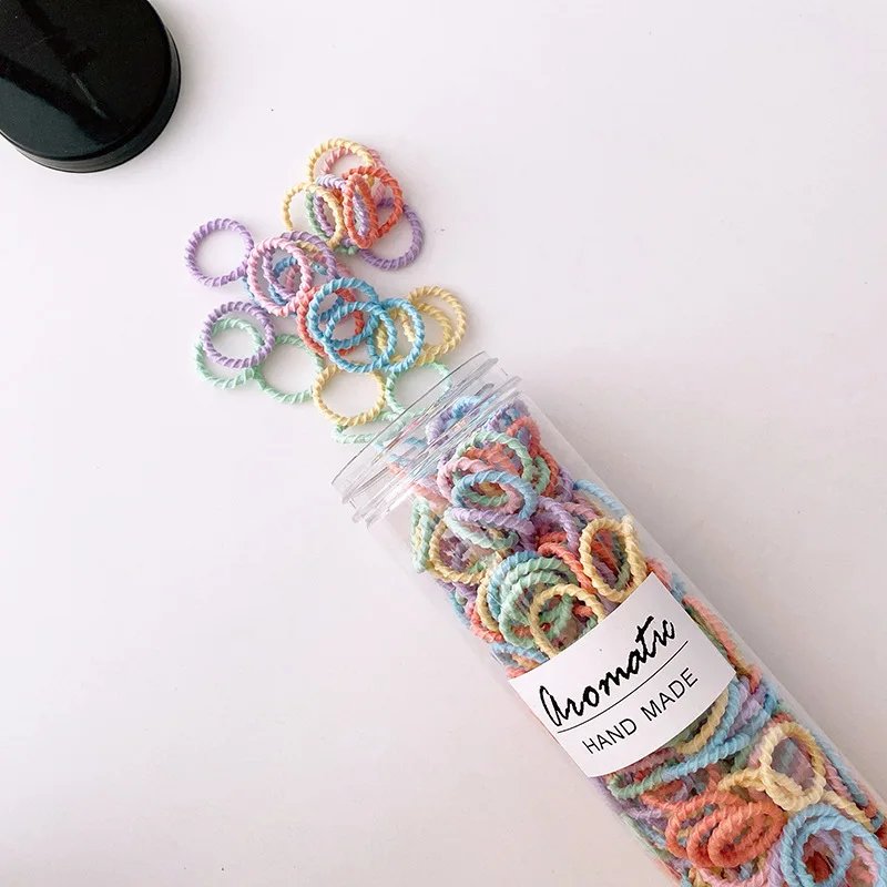 100 Teile/satz Elastische Haarbänder Mädchen Baby Haarschmuck Kind Haarring Kopf Seil Scrunchies Kopfbedeckung Ohne Flaschen – Detail 33