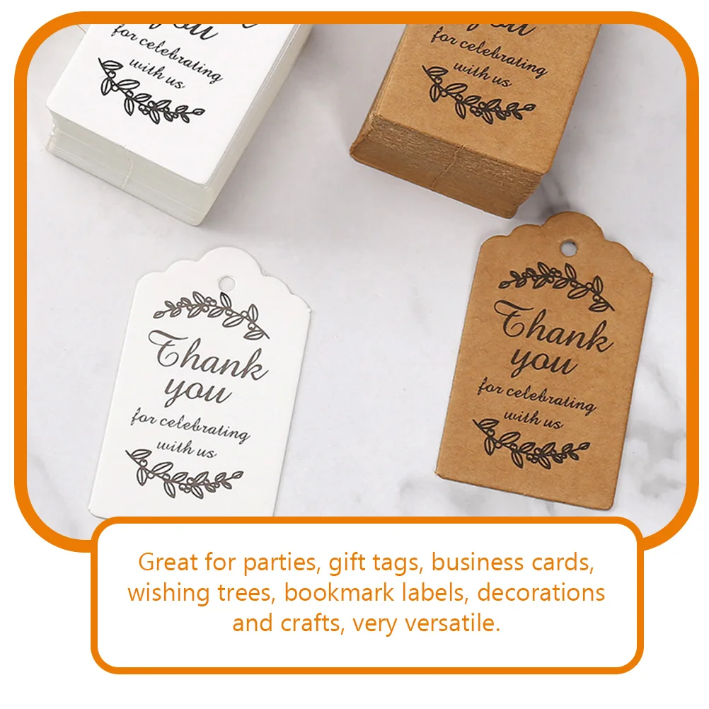 

200 Pcs Gift Card Tags Thank You Labels Paper Gifts Delicate Thanks Wedding Hang
