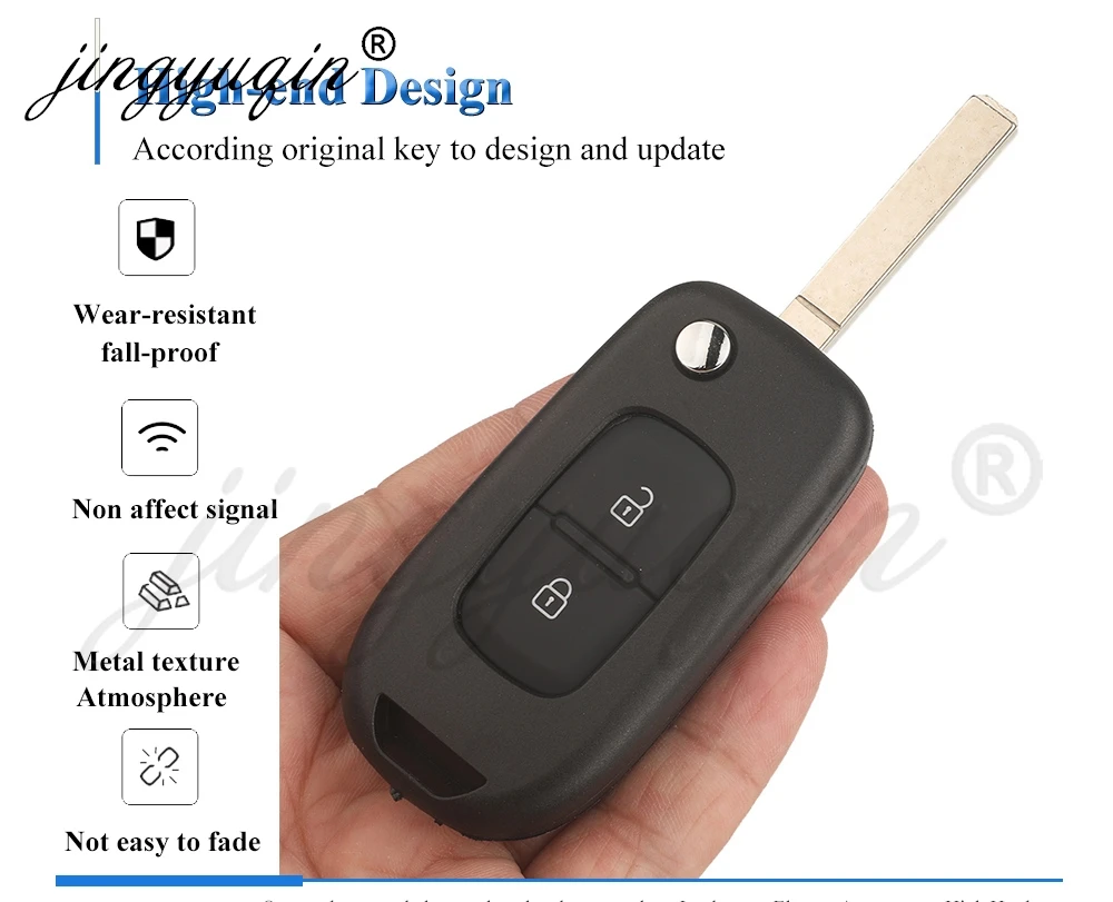 jingyuqin 2/3 Tasten VA2/VAC102 Klappbarer Autoschlüssel-Gehäuse für Renault Logan Duster Sandero Oroch ohne PCB-Gehäuse Ersatz – Detail 4