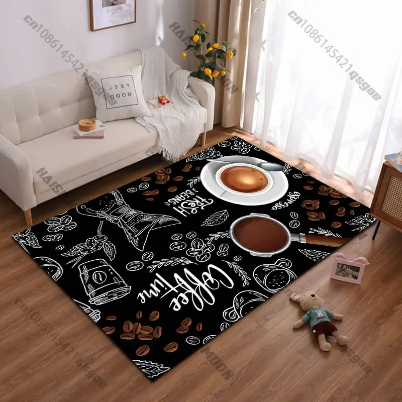 Coffee espresso fresh beans carpet Yoga living room room decor children's crawling mat doormat area rug games mat