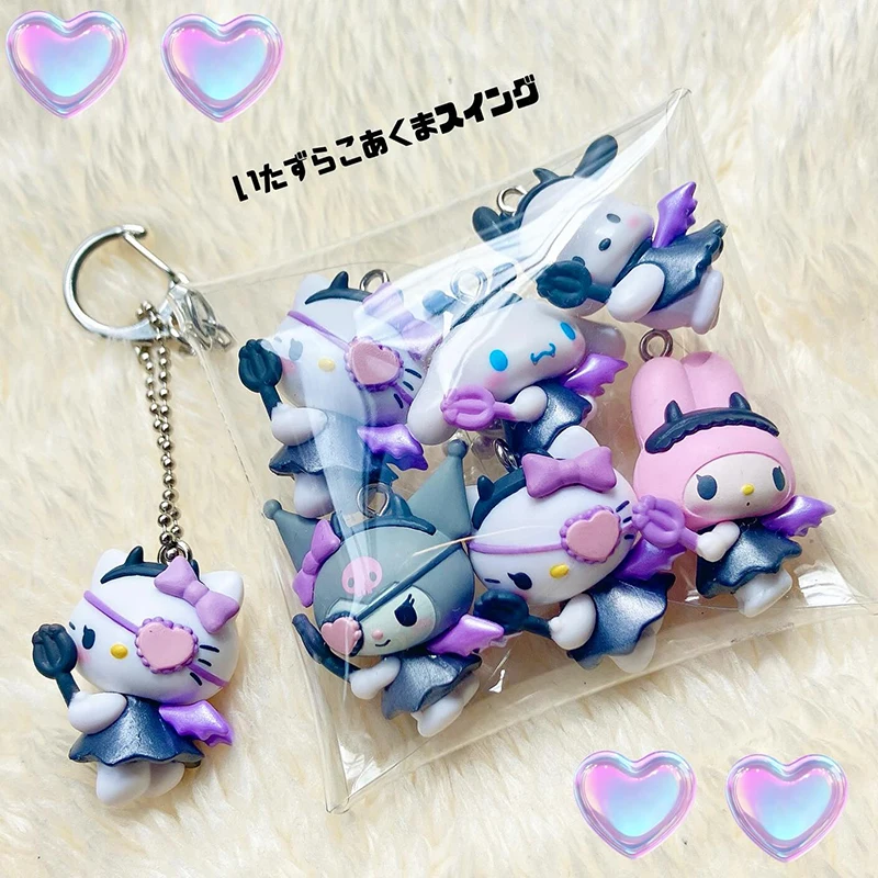 Hello Kitty Cannella Diavolo Ciondolo modellante Collezione Gashapon Ornamento Regali per bambini Action Figure Giocattoli modello