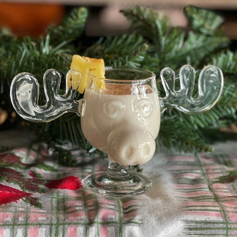 Glass Reindeer Mug for Christmas Unique Glasses Gift for Lover and Friend Drop Shipping