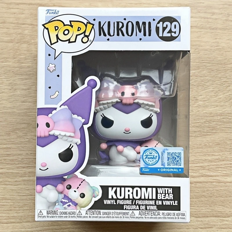 Funko Pop! Kuromi original de Sanrio con oso # Figura de Vinilo 129 - Modelo Coleccionable de Dibujos Animados, Adorno de Escritorio, Juguete de Regalo para Fanáticos