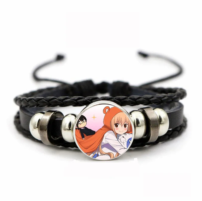 Teenager Adjustable Wristband Bracelet Leather PU Woven Bracelet Time Gem Wristband For Anime Himouto! Umaru-chan Braided Bangle