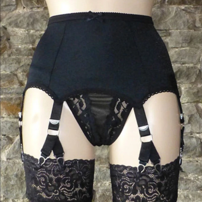 Women Sexy Garters Belt High Waist Mesh Suspender Sexy Garter Belt For Stockings Lady Elastic Suspender Night Club Bondage Belt