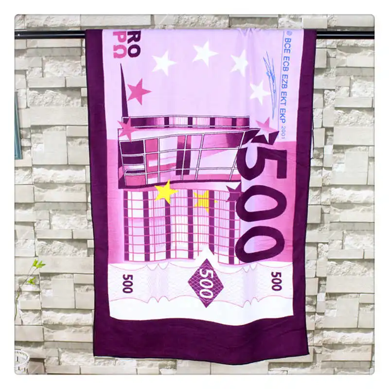 Microfiber Beach Towel Quick Dry Bath Towels 70x150cm 500 Euro 100 Dollar USA Flag Designs Travel Sport Towel Gym Washcloth