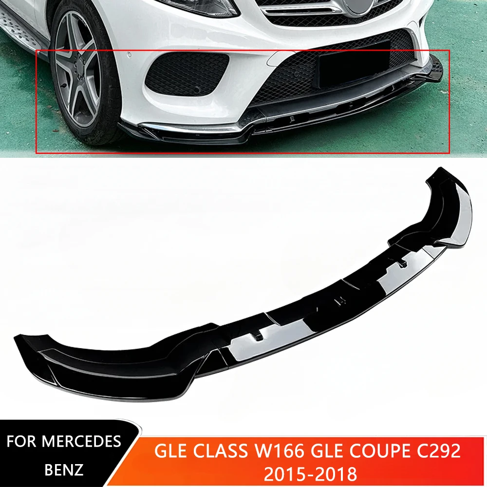 

Передний бампер, спойлер для Mercedes Benz GLE Class W166 GLE Coupe C292 2015-2018 AMG, автомобильный сплиттер, диффузор, ABS Комплект для тюнинга кузова