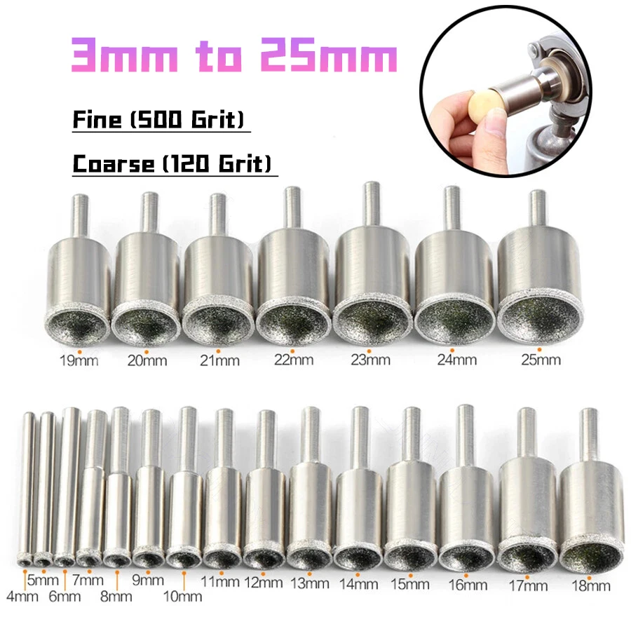 Peijian 1pcs/lot 3mm To 25mm Fine/coarse Spherical Concave Grinding Bit Jade Round Beads Polishing For Rotary Tool