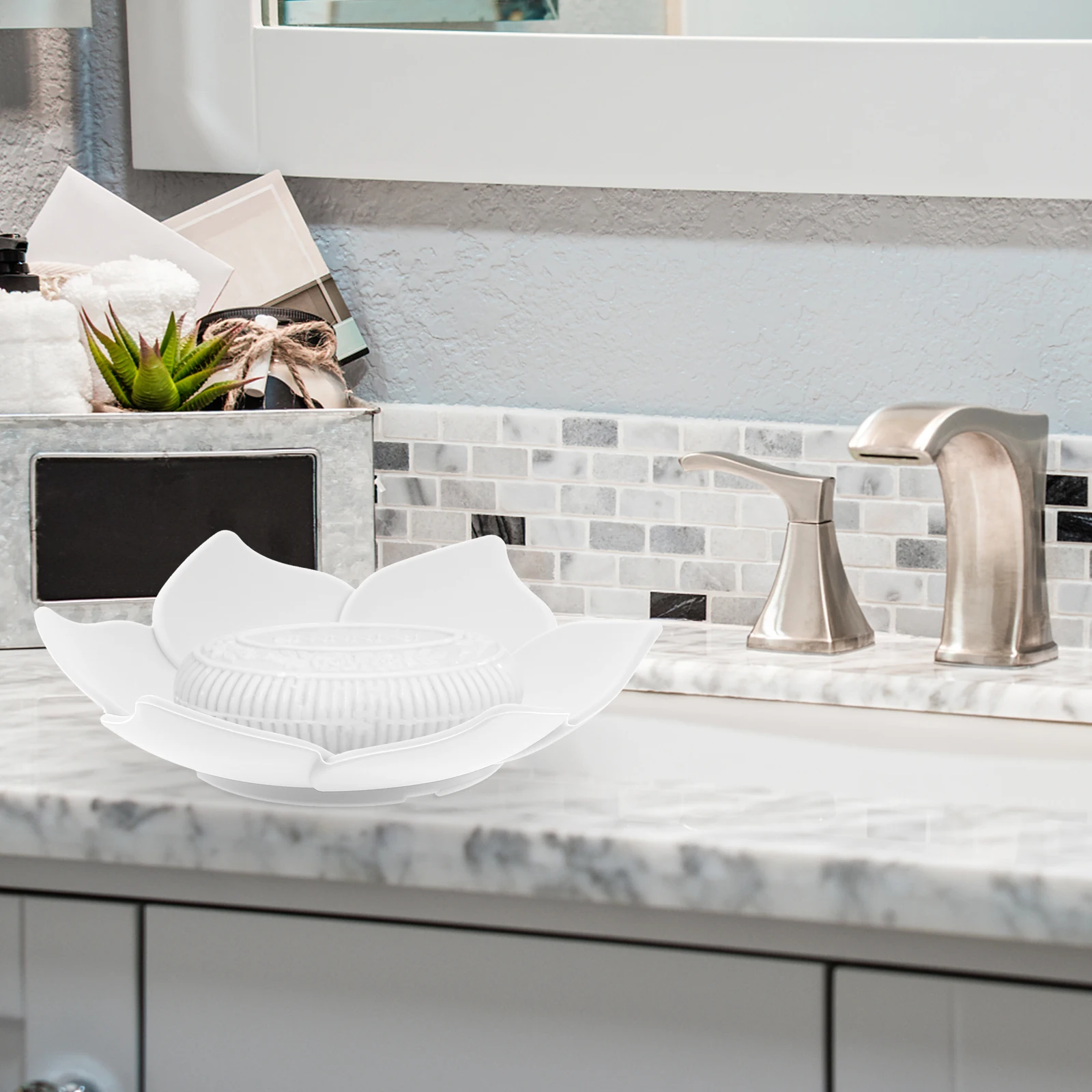 

2 Pcs Silicone Soap Dish Sink Holder with Drainage Household for Bathroom Holders Silica Gel Container