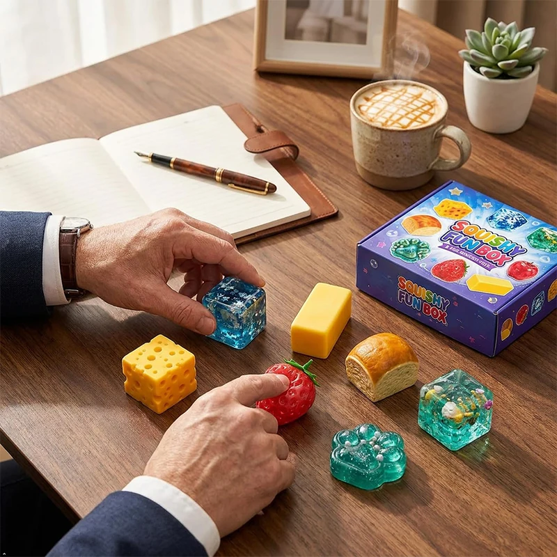 8pcs Set Mystery Squishy Box Soft Malt Sugar Stress Relief Fidget Toys Slow Rising Squeeze Fidget Toys For Kids Party Favor Gift