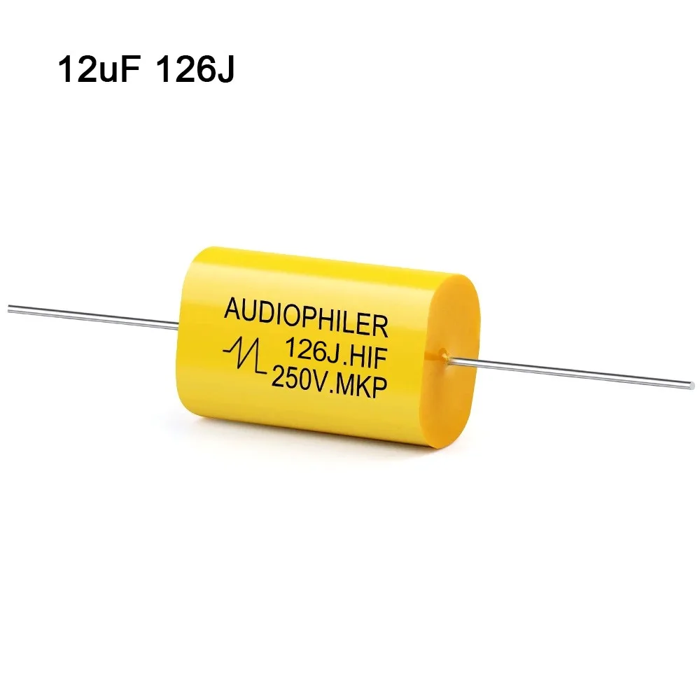 1Pcs 250V 1uF-47uF MKP Film Capacitor Axial Lead Type Non-polar Polypropylene Capacitor CBB20 High Frequency Round Yellow Style