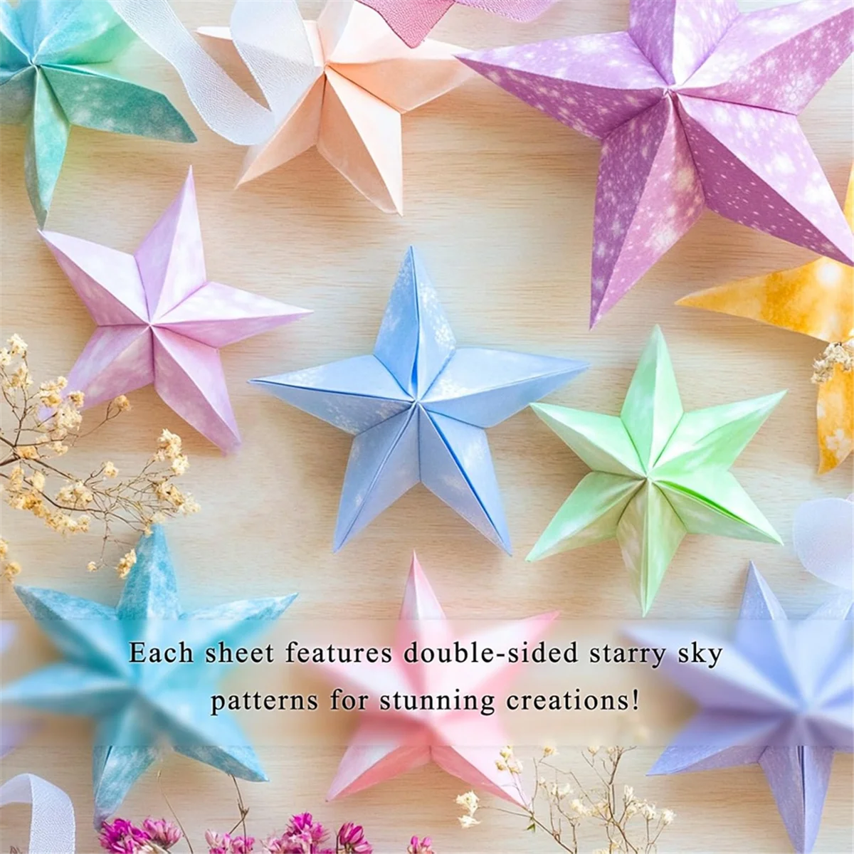 ABXK 400 Sheets Origami Paper, Fantasy Starry- Origami Paper Double Sided,4 Designs Origami Kit for Scrapbook Decor
