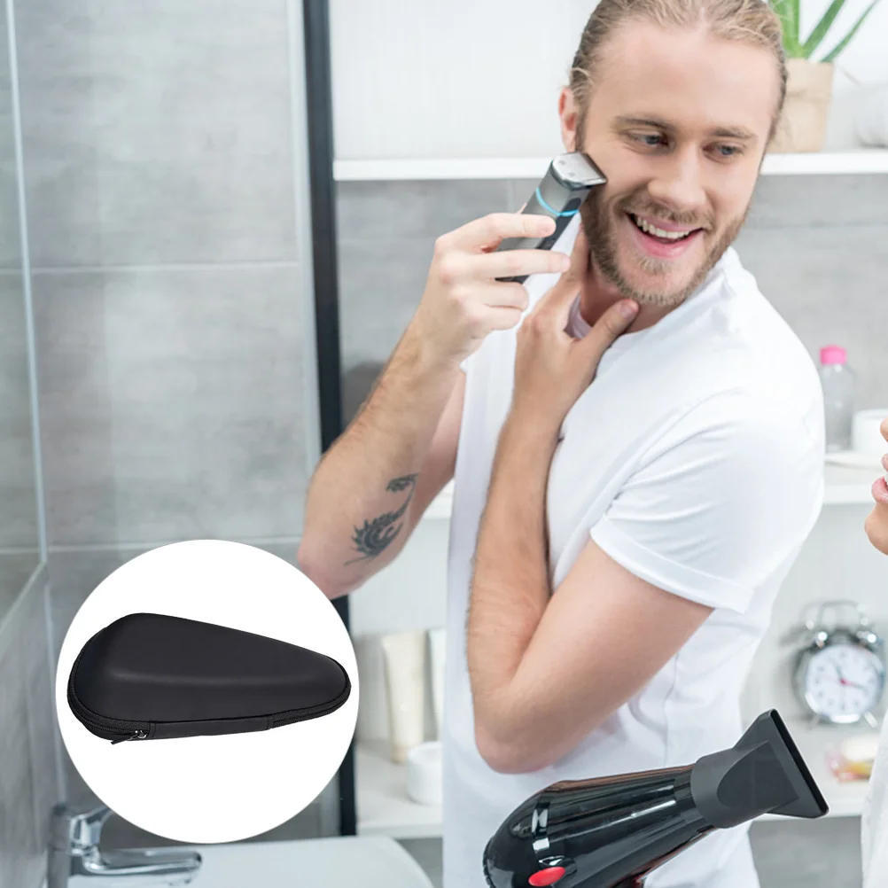 2 قطعة صندوق تخزين ماكينة الحلاقة اللحية Pu Eva حافظة سفر مقاومة للصدمات ماكينة حلاقة محمولة منظم حاوية الحلاقة للرجال التهيأ #3