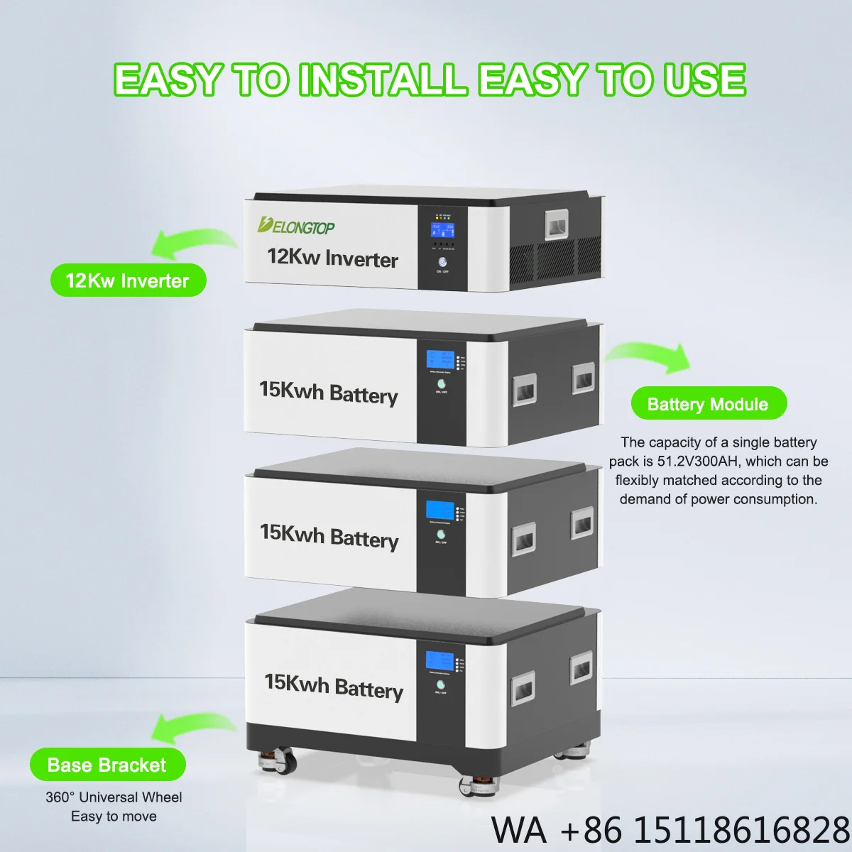 110V /220V All in One LiFePO4 20kwh 40kwh 50kwh 60kwh home Solar Power Battery With 12kva single phase Off-grid hybrid inverter