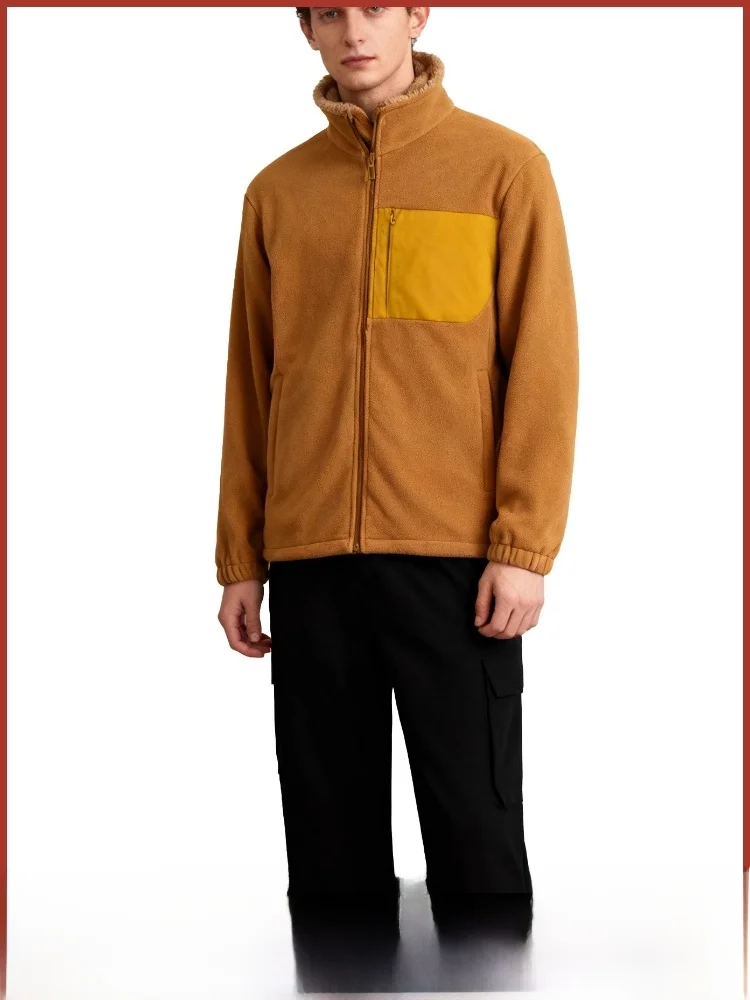 

Мужская джатка с воротником-стойкой на подкладке Fce, двухслойная термоизоляция, модная всесезонная теплая повседневная верхняя одежда