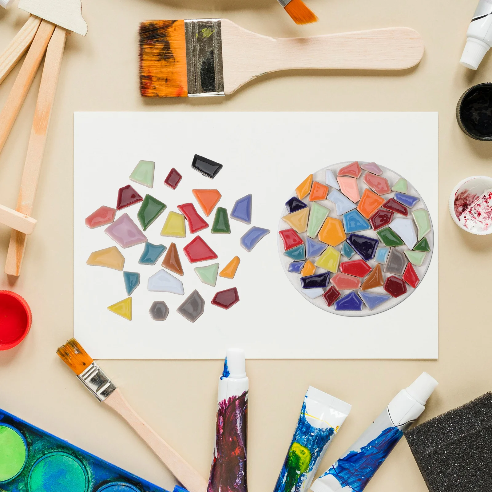 

200g Bright Color Irregular Ceramic Mosaic Tiles for Creative DIY Projects Safe and Easy to Use Ceramic Tile Irregular Stone