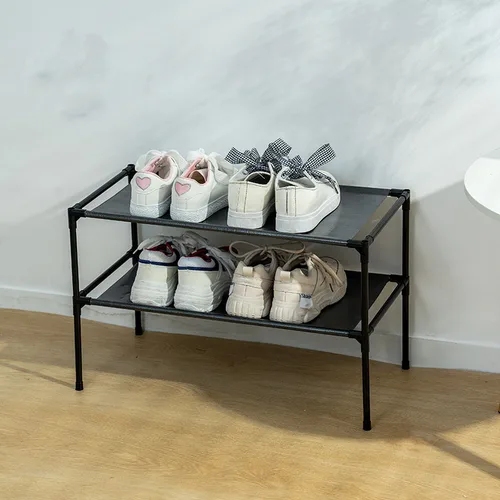 Zapatero de 2 capas para el hogar, armario de zapatos resistente al polvo, grueso, duradero, para sala de estar, zapatillas, botas, estante de almacenamiento, Montaje Simple