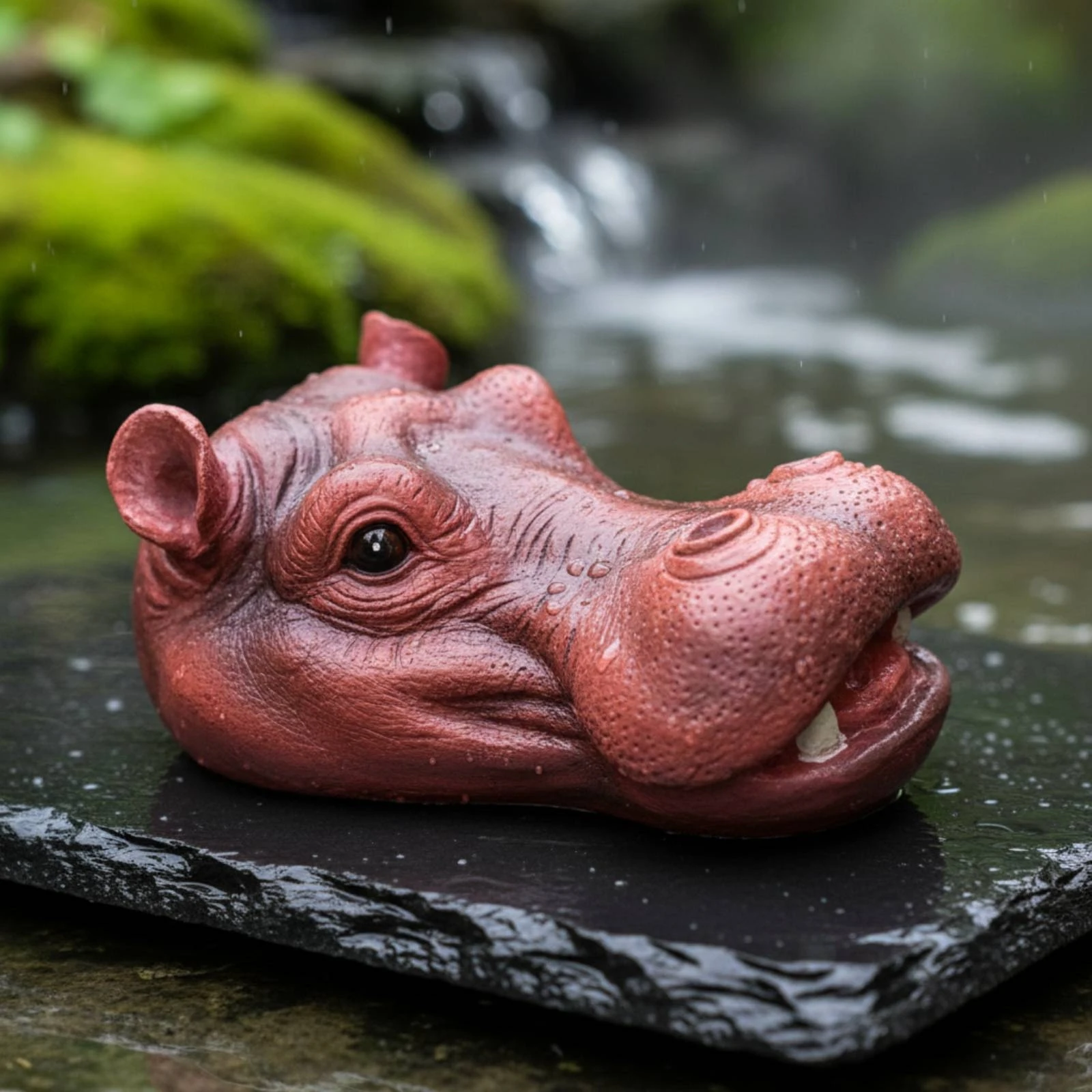 

2 Pieces Hippo Head Statue Realistic Hippo Head Buoyant Floating Pond Ornament Resin Material Outdoor Decor for Aquatic Aquarium