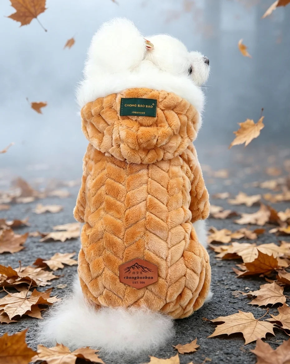 Haustierkleidung, verdickte warme Herbst- und Winteroutfits, Hundekleidung, Tierkostüme, vierbeinige Welpenanzüge, verdickte warme Mäntel – Detail 8