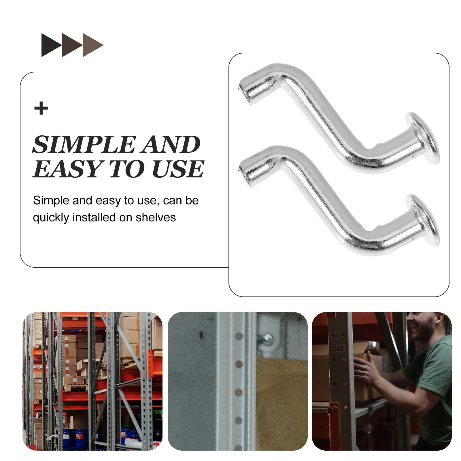 50Pcs Pallet Rack Safety Pin Heavy Duty Iron J Bolt Drop Pin Warehouse Storage Hook Clip J Bolt Safety Clip Pallet Rack Hooks