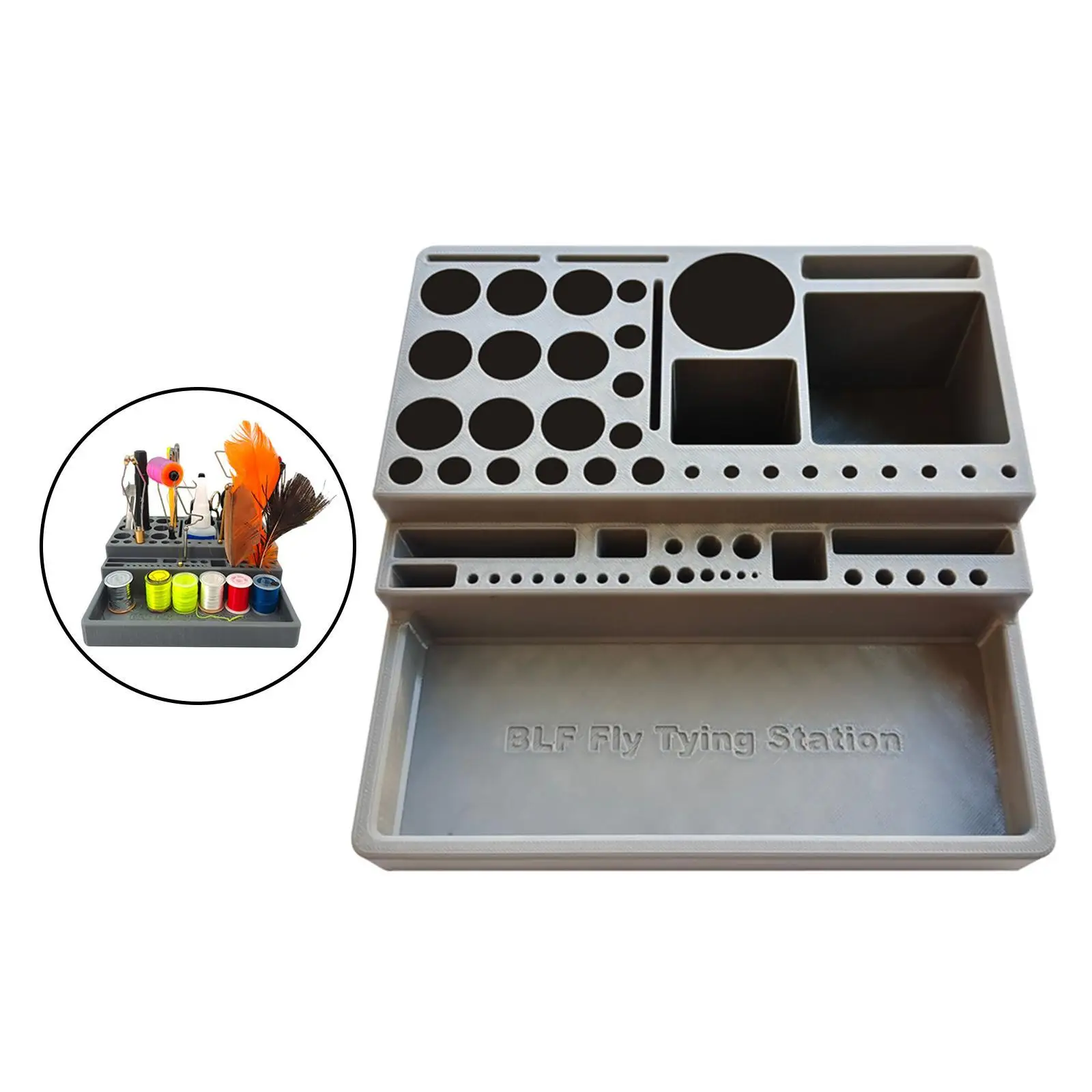 Fly Tying Tool Kit Desktop Organizer Versatile Convenient Supplies Organization Storage Rack for Men Anglers Beginner Fisherman