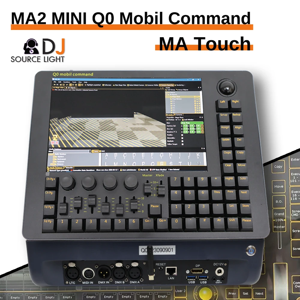 MINI Q0 Mobile Command Wing Stage Lighting Console Touch Screen MA2 Version Professional Light Controller Desk Device Dj DMX512