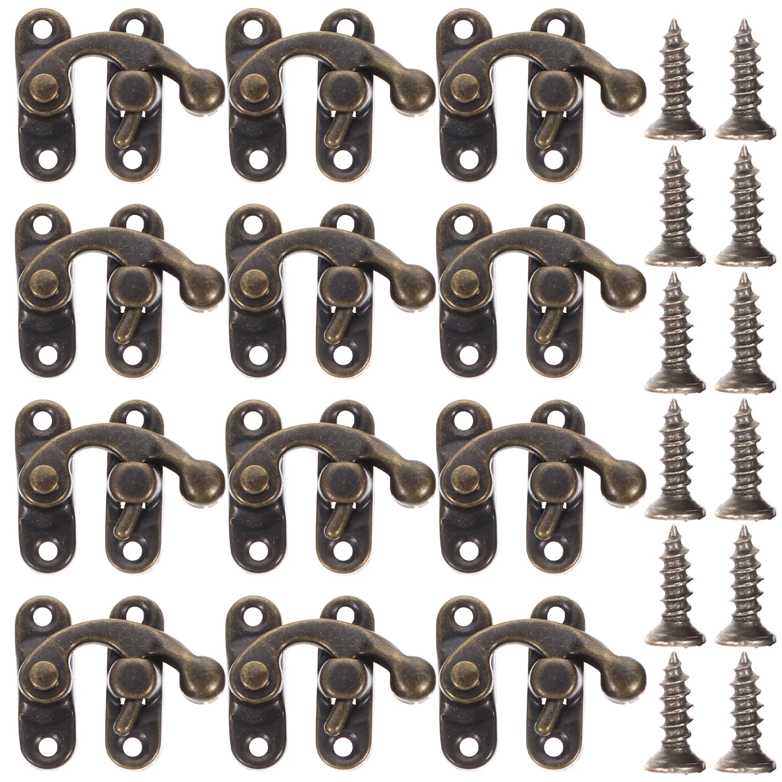 

40Pcs Right Latch Hook Hasp Swing Arm Hasp Lock Jewelry Box Hardware Iron Box Hasps Decorative Vintage Buckle Latch