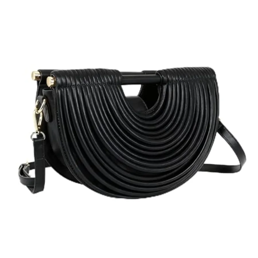 

Сумка-клатч в форме полумесяца для женщин, свадебная, плетеная, вечерняя, на плечо, с верхней ручкой, для вечеринок и выпускных вечеров