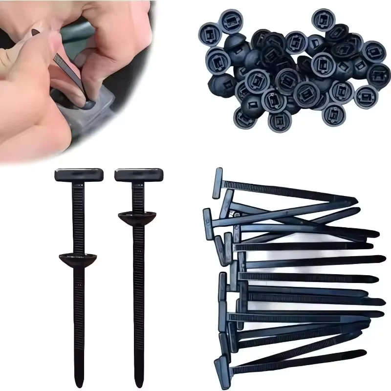 100/50/20pcs Car Nylon Tie Wrap Cable Fixed Fastener Clips Car Hose Fastening Zip Strap Self-Locking Reusable Nylon Cable Ties