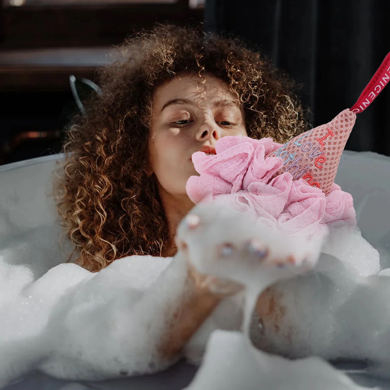 

2pcs Ice Cream Bath Flowers 200g Large Shower Accessories Soft Bath Ball Massage Skin Deep Clean Comfortable Touch Protect