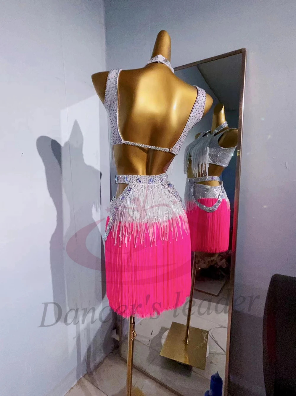 Vestido de dança latina para adultos e crianças, pedra ab, alta qualidade, emenda personalizada, borla, cha tango, roupas profissionais femininas