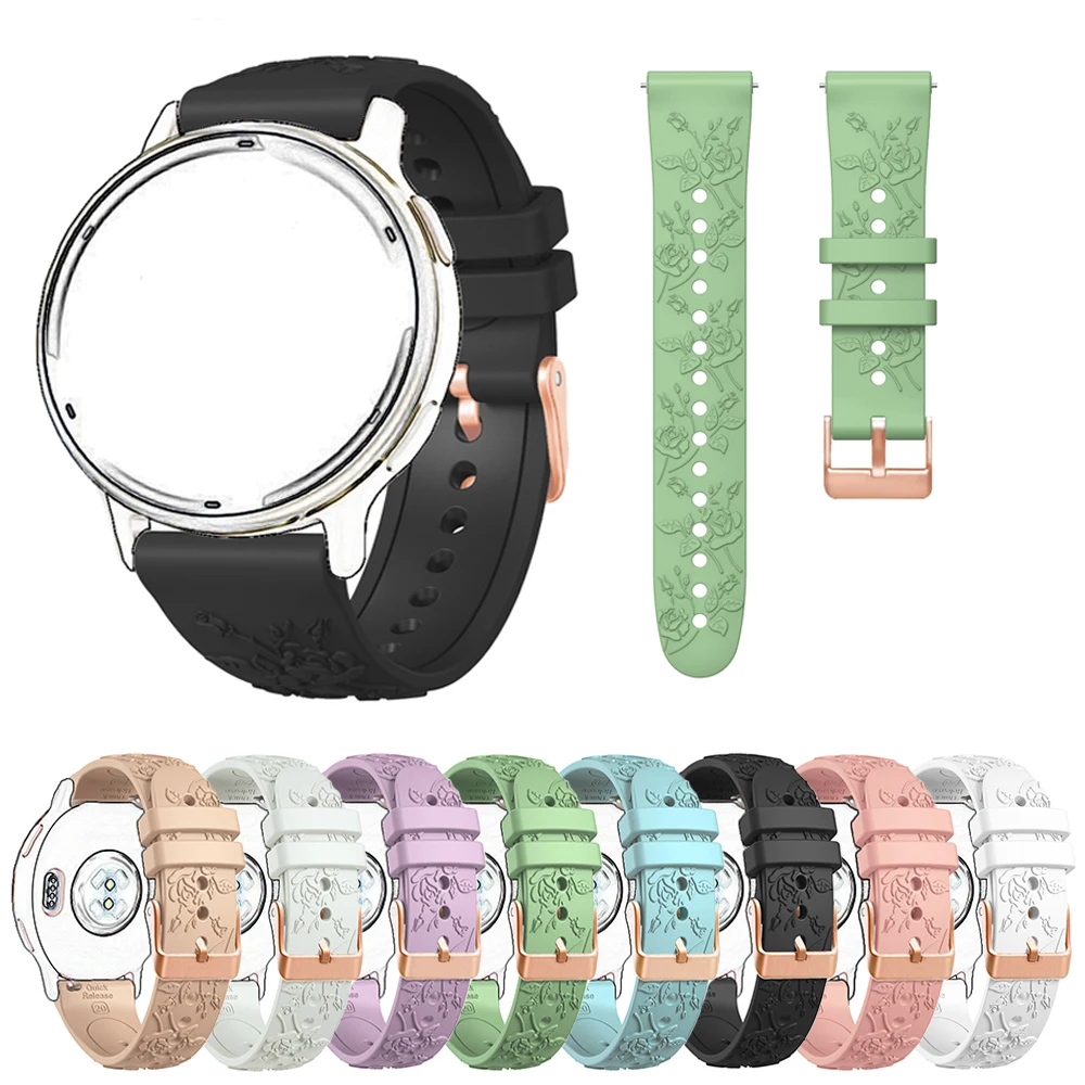 20 مللي متر سيليكون الفرقة ل Garmin Vivoactive 6 3 5/Foreunner 245 645 سوار شريط للرسغ ل Garmin Venu SQ 2/Venu2 Plus حزام الساعات