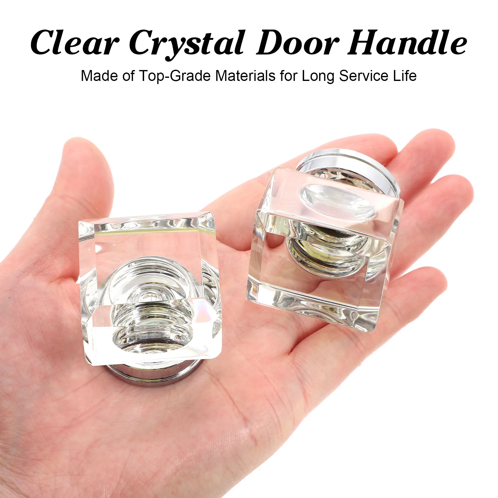 2 قطعة مقابض خزانة مربعة كريستالية مقابض أدراج شفافة لخزانة الملابس ملحقات أثاث مقبض أمان بحافة ناعمة