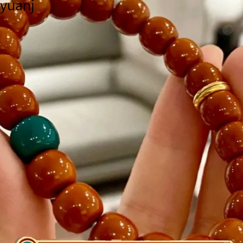 

Old Style Monkey Bracelet Round Hand-Twisted Walnut Single Circle Buddha Bead