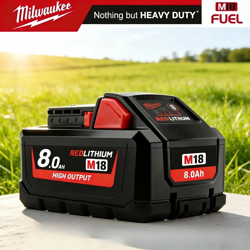 

Batería De Repuesto Milwaukee M18, Capacidad Real 25, Original 48-11-1815 2604-20 48-11-1850 2604-22, Cargador Compatible